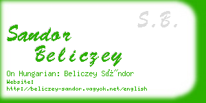 sandor beliczey business card